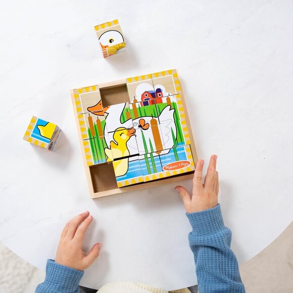 3/$77❤️Melissa & Doug Animal Farm Wooden Cube Puzzle with Storage Tray 6-in-1 - Picture 6 of 11